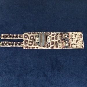 Leather band almost new with natural Ágata stone